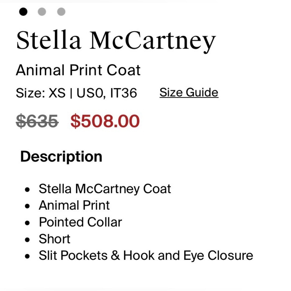 STELLA McCARTNEY Faux Fur Leopard Print Coat - Picture 4 of 9